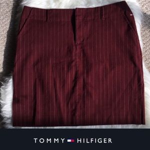 Vintage Tommy Hilfigure Burgundy Pinstripe Skirt